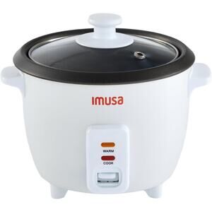 USA GAU-00011 Electric Nonstick Rice Cooker 3-Cup (Uncooked) 6-Cup (Cooked), Whi